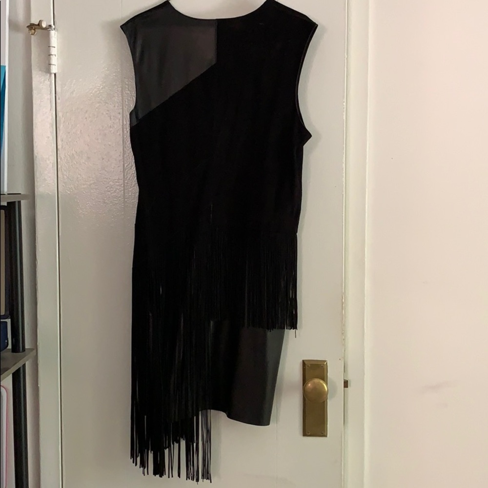 Derek Lam 10 Crosby black real leather suede dress - Picture 8 of 14